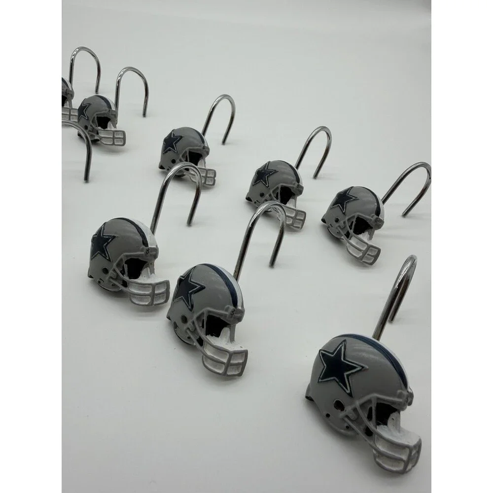 Dallas Cowboys Pre Owned Shower Curtain Rings Metal (12) Set